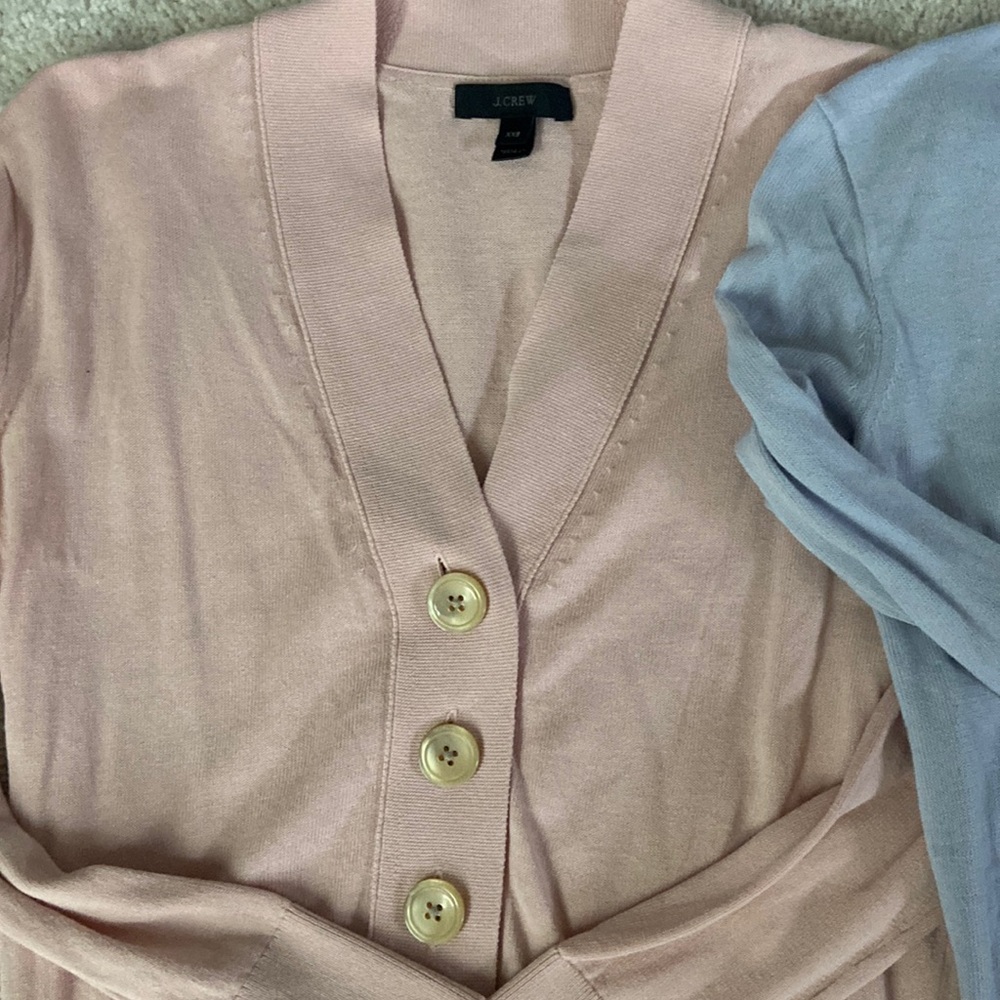 Set of 2 J Crew cardigans light pink and light blue XXS